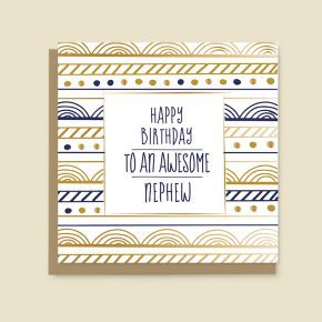 Happy Birthday to an awesome Nephew - Dandelion Stationery card