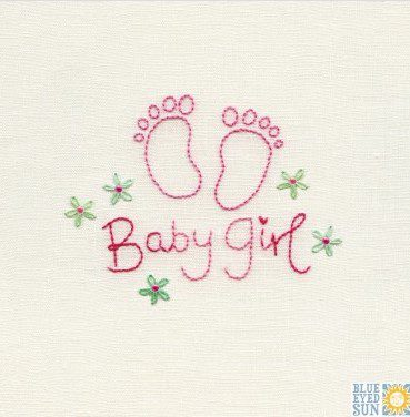 Baby Girl - pincushion greeting card