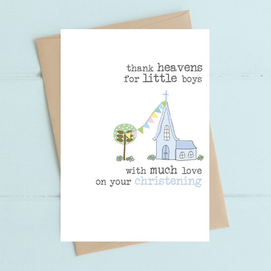 With much love on your christening (boy) - Dandelion Stationery card
