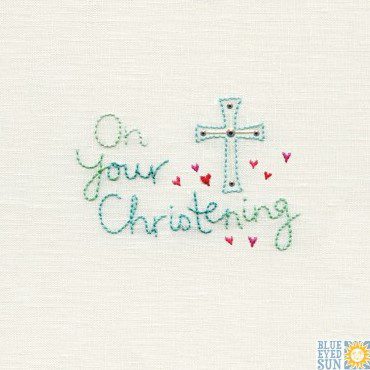 On your Christening - pincushion greeting card