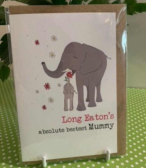 Long Eaton's absolute bestest Mummy - (elephant) - Dandelion Stationery card
