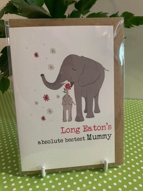 Long Eaton's absolute bestest Mummy - (elephant) - Dandelion Stationery card