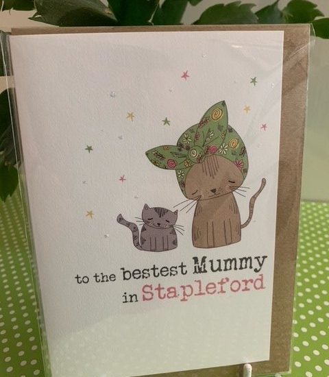 to the bestest Mummy in Stapleford - (cat) - Dandelion Stationery card