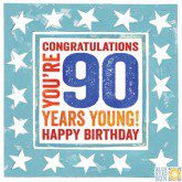 Congratulations you're 90 years young! – Blue Eyed Sun card