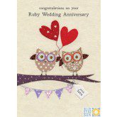 Congratulations on your Ruby Wedding Anniversary - Blue Eyed Sun card