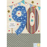 Happy Birthday 90 - Blue Eyed Sun card