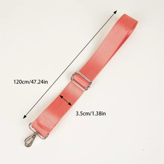 Coral Pink - adjustable woven bag strap (#12)