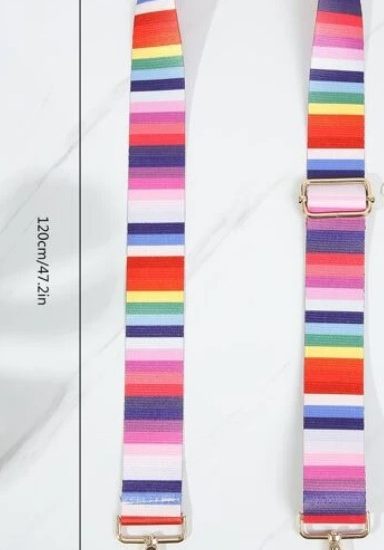 Rainbow stripe - adjustable woven bag strap (#18)
