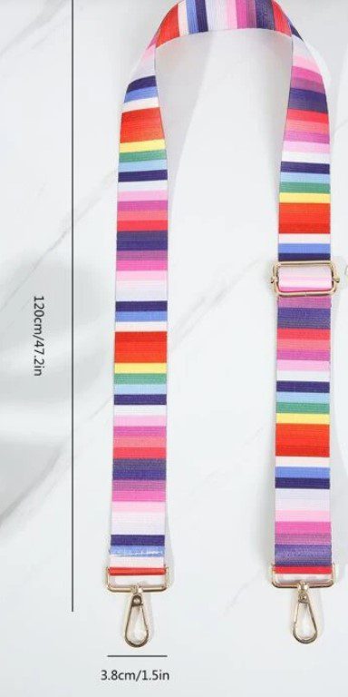 Rainbow stripe - adjustable woven bag strap (#18)