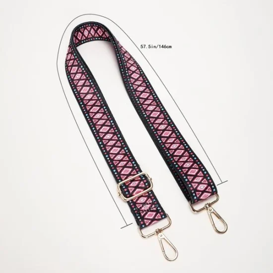 Multicoloured Mini Diamond design - adjustable woven bag strap (#22)