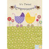 It's twins! Congratulations - Blue Eyed Sun card
