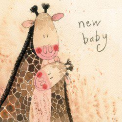 New Baby (giraffes) - Alex Clark card