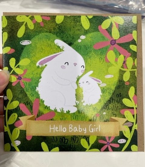 Hello Baby Girl - Dandelion Stationery card