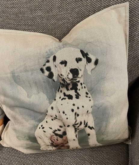 Dalmatian Dog design Linen Cushion Cover  - LGF