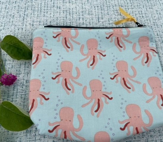 Cute Octopus design zipped pouch/cosmetic bag - LGF
