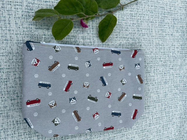 VW Campervan zipped pouch/large toiletry bag - LGF