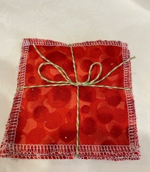 Red Bubble design - washable, re-usable bamboo face wipes x 4