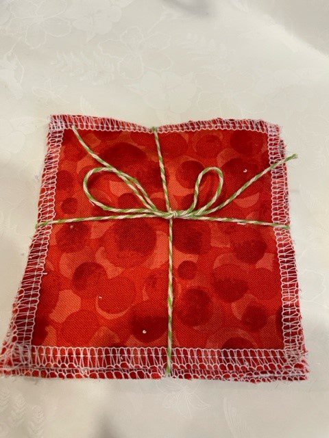 Red Bubble design - washable, re-usable bamboo face wipes x 4