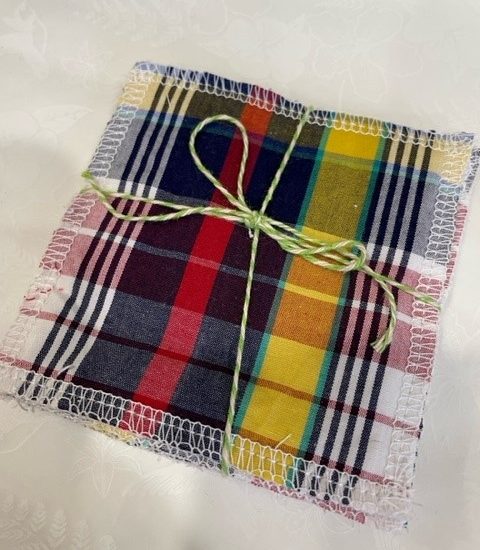 Tartan design - washable, re-usable bamboo face wipes x 4