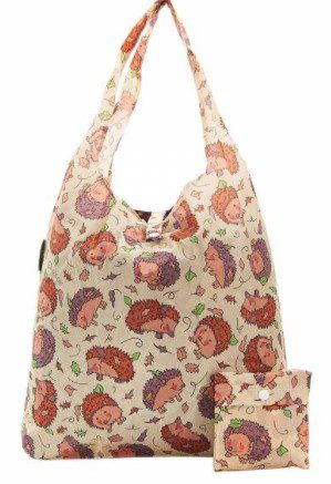 Hedgehogs - Eco Chic Foldaway Shopping Bag - beige