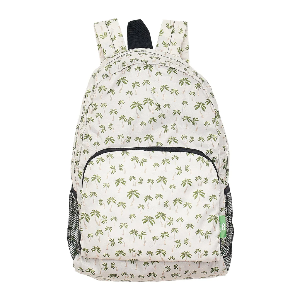 Palm Trees - Beige - Eco Chic Foldable Backpack