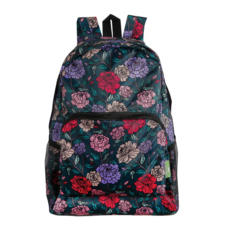 Peony - Dark green - Eco Chic Foldable Backpack