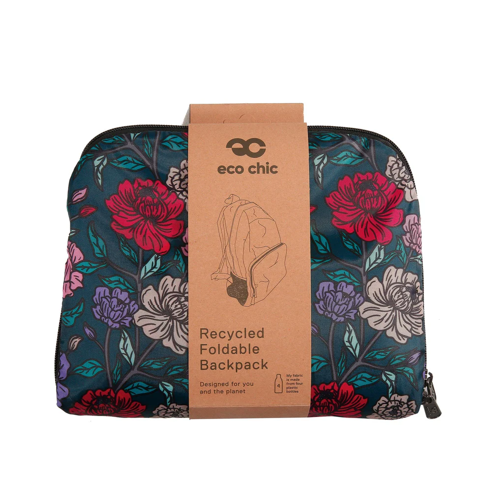 Peony - Dark green - Eco Chic Foldable Backpack - Image 2