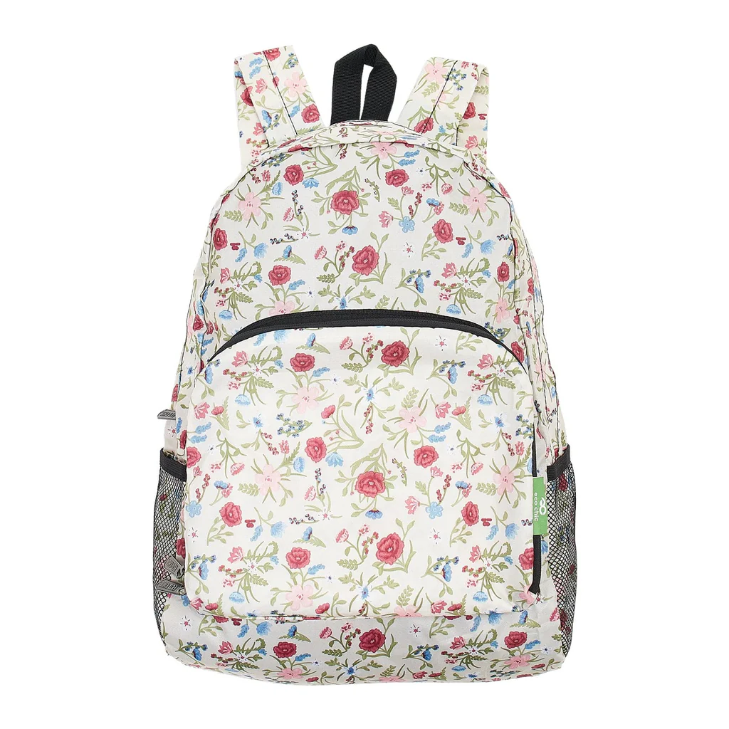 Ditsy Roses design- Eco Chic Foldable Backpack