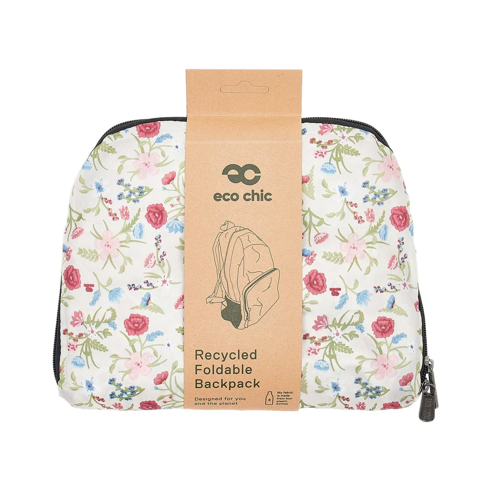 Ditsy Roses design- Eco Chic Foldable Backpack - Image 2